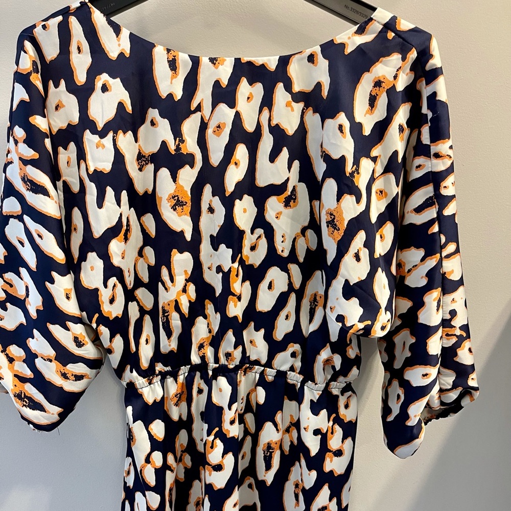 Karlie Navy gold leopard print dress size small